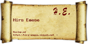 Hirs Emese névjegykártya