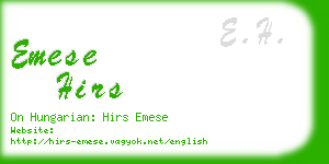 emese hirs business card